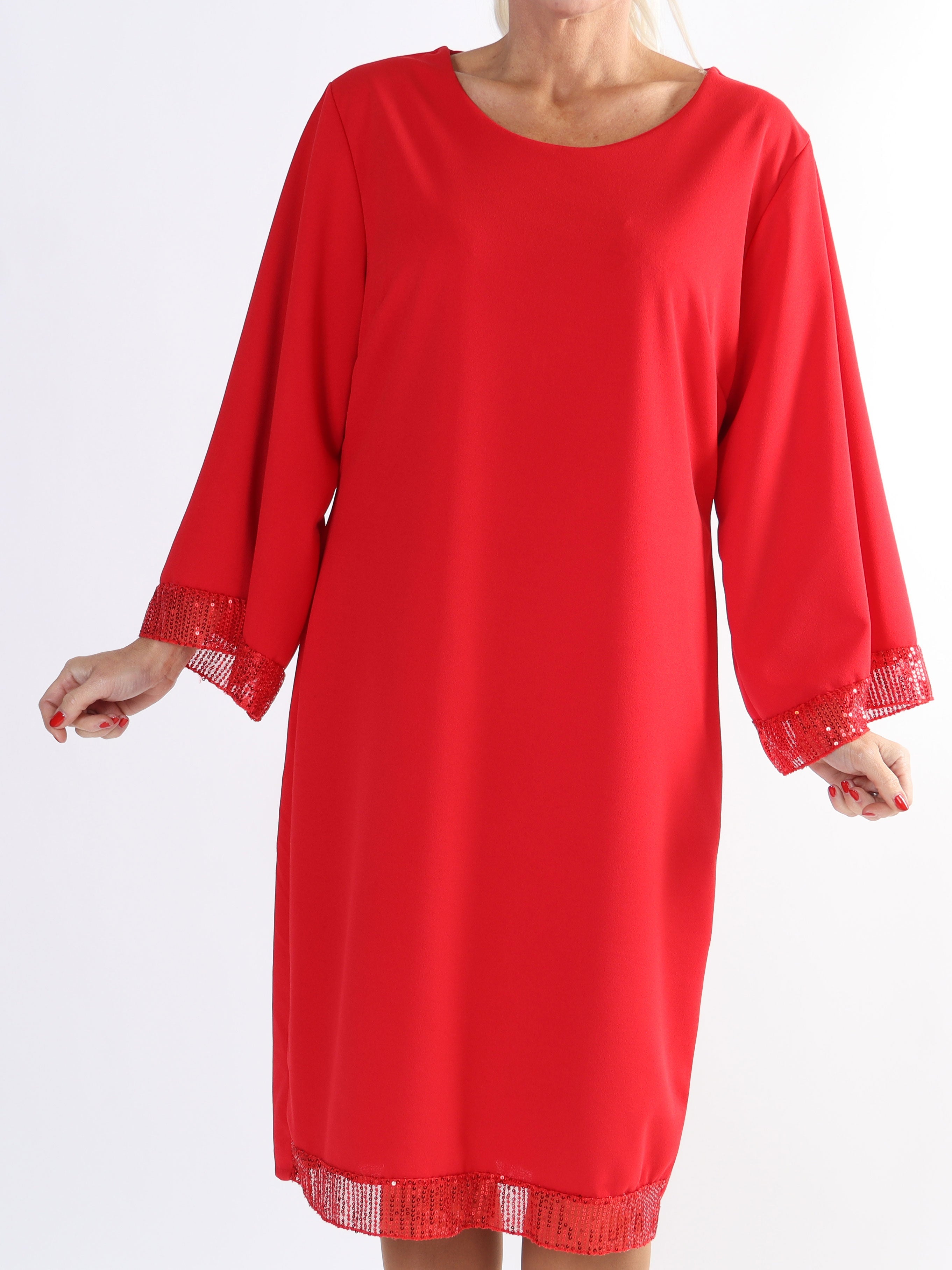 Lanza - Fin klänning i stora storlekar med paljettkanter